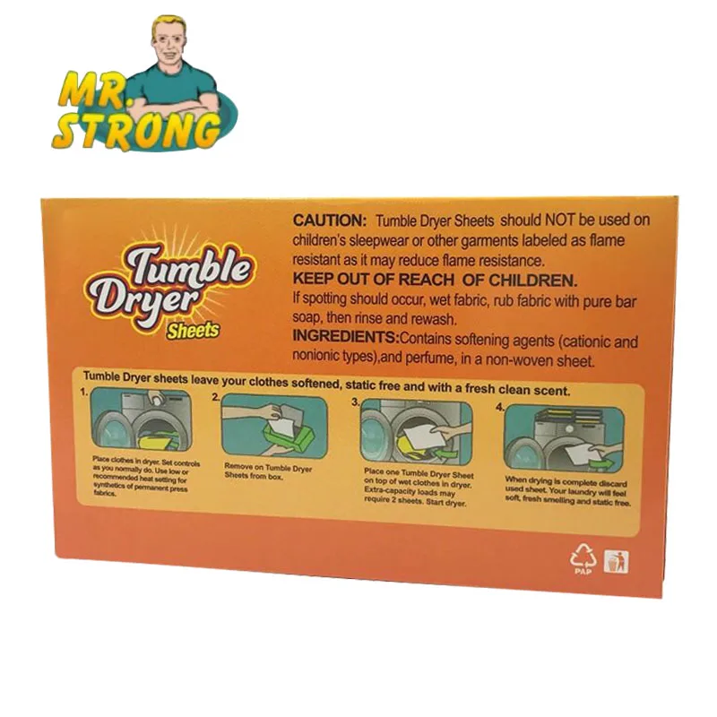 80 шт./кор. лист для смягчения ткани сушилки снижает статику и поддерживать свежий