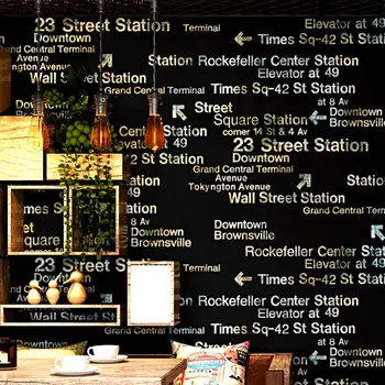 

3d Fashion Black Wallpaper for Living Room Bedroom Walls Non-woven Wall Papers Rolls Industrial Wallpaper English Letter