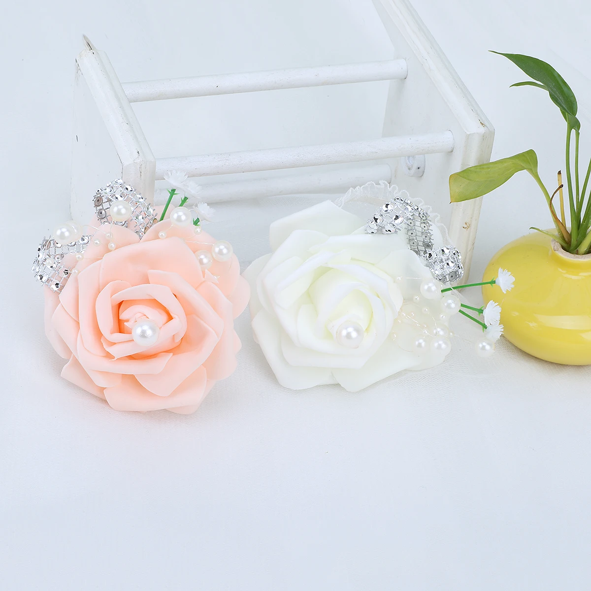 Groom Bride Bridesmaid Wrist Corsage  Wrist Flower Corsage Wedding - Silk  Roses - Aliexpress