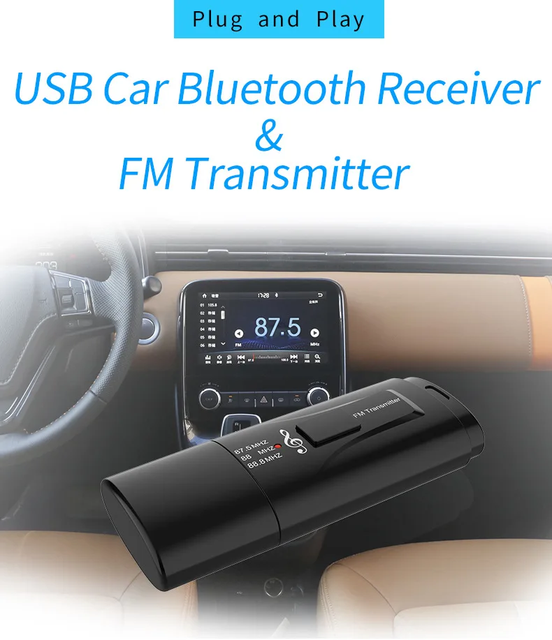 Bluetooth 5,0 аудио приемник fm-передатчик стерео Bluetooth AUX USB 3,5 мм разъем для ТВ ПК автомобильный комплект беспроводной адаптер