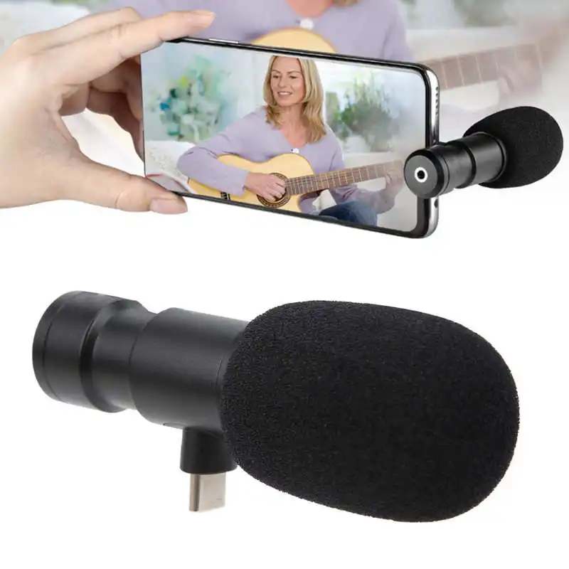 YELANGU-micrófono direccional de inserción directa para teléfono móvil, dispositivo de grabación de vídeo para karaoke, TYPE-C