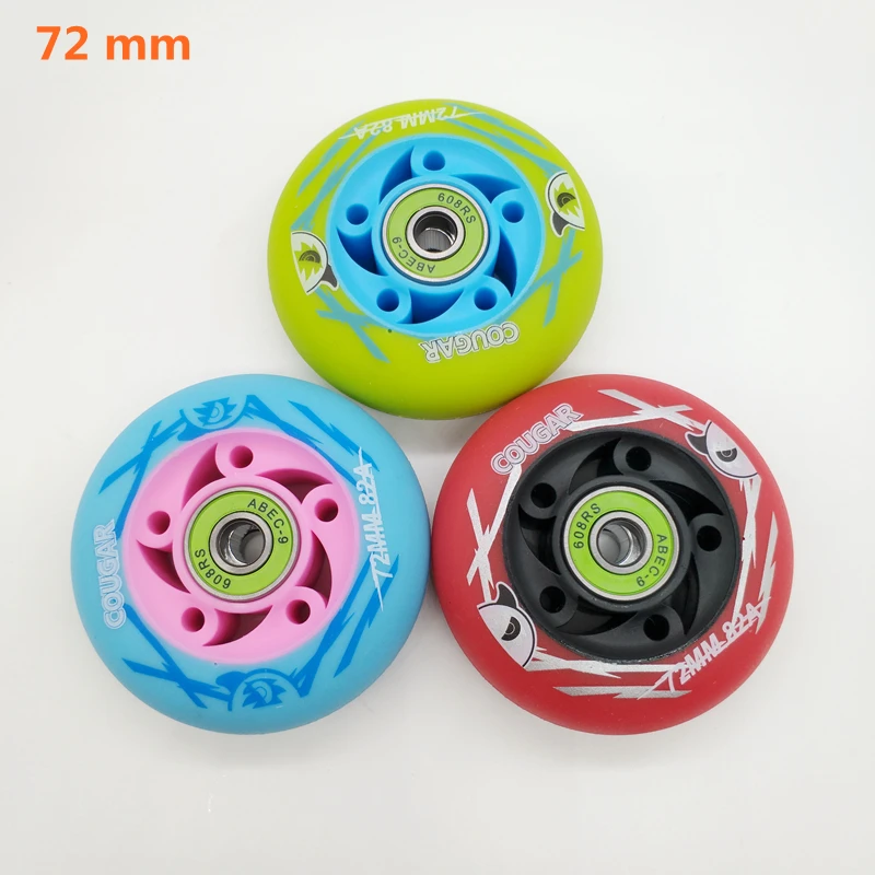 Для роликовых коньков, колёсики PU 72 мм 82-ABEC-7 ABEC-9