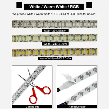 

5M 3528 2835 SMD 240LEDs/m led Strip Light Flexible Warm White RGB tape 24V 12V JK1331