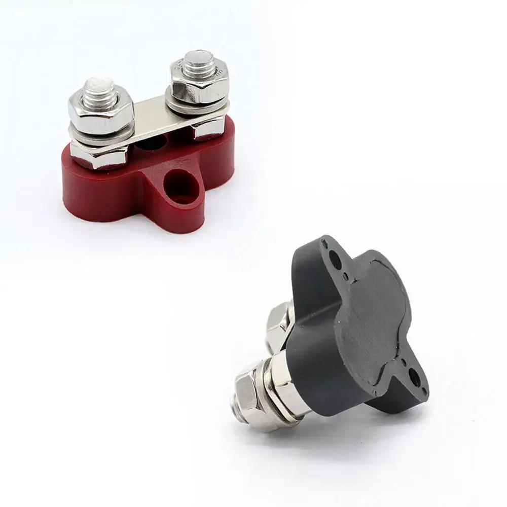 Красный и черный универсальный корабль Автомобиль RV Универсальный 48 В DC двойной терминал Шпилька с шатун автомобильные аксессуары - Цвет: M8 red M6 black