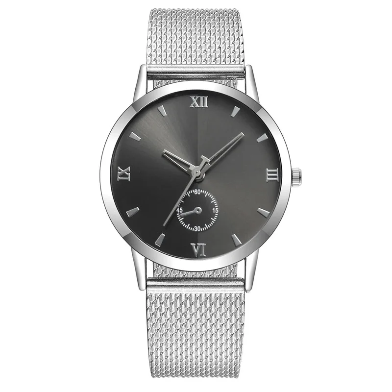 

2020 New Promotion Net Woven Steel With Double Color Ms Roman Numerals On The Surface Of Quartz Watch Innovation Fashion Simple