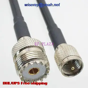 

DHL/EMS 100 pcs Cable 12inch miniUHF male plug to UHF SO239 female RG58 RF Pigtail jumper cable with one year warranty-A2