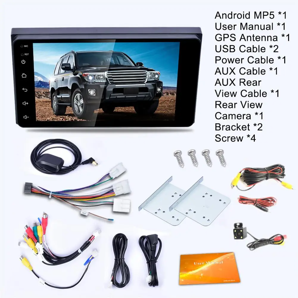 A7 1.3GHZx4 сенсорный экран автомобиля MP5 видео плеер Android 8,1 gps WiFi Bluetooth FM Радио 1 ГБ 16 ГБ медиаплеер с камерой