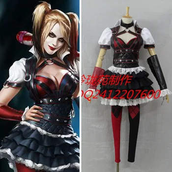 

Free Shipping Batman Arkham Asylum Harleen Quinzel Quinn Cosplay Costume Miss.Joker wedge Slipsole Costume