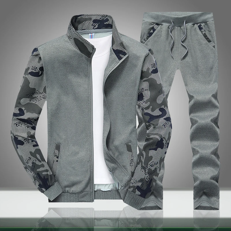 Autumn New Men Sets Camouflage Male Causal Slim Fit Stand Collar Camo Tracksuit Jacket+Pants 2PC Sets Men's Sportswear Sweatsuit Autumn New Men Sets Camouflage Male Causal Slim Fit Stand Collar Camo Tracksuit Jacket+Pants 2PC Sets Men's Sportswear Sweatsuit