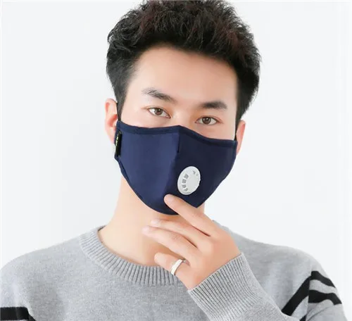 NavyBlue Outdoor Mouth Mask Anti Dust Activated Carbon Filter Mouth-muffle Mask Cotton Anti PM2.5 Face Mask for Outside Working Riding - Цвет: NavyBlue