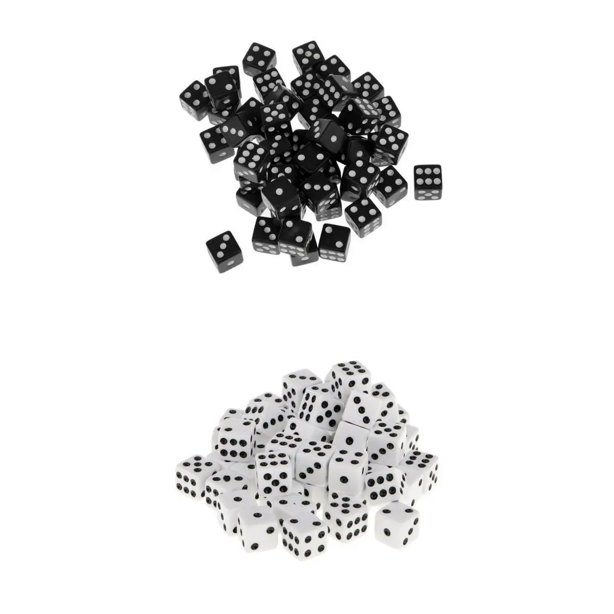 100 шт 12 мм акриловые 6 сторонние D6 Spot Dice вечерние аксессуары для игр белый+ черный