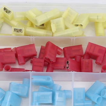 

Crimp Male Female Spade Cable Terminals Nylon Flag Right Angle Insulated Fast Quick Wire Connector Terminator