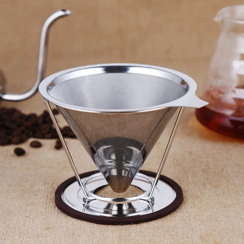 

Stainless Steel Coffee Filter Reusable Pour Over Coffee Filter Cone Coffee Dripper