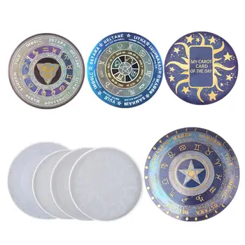 

DIY Crystal Epoxy Resin Mold Constellation Compass Tarot Divination Silicone Mirror Mold Tray Decoration Making Mould DIY Gifts