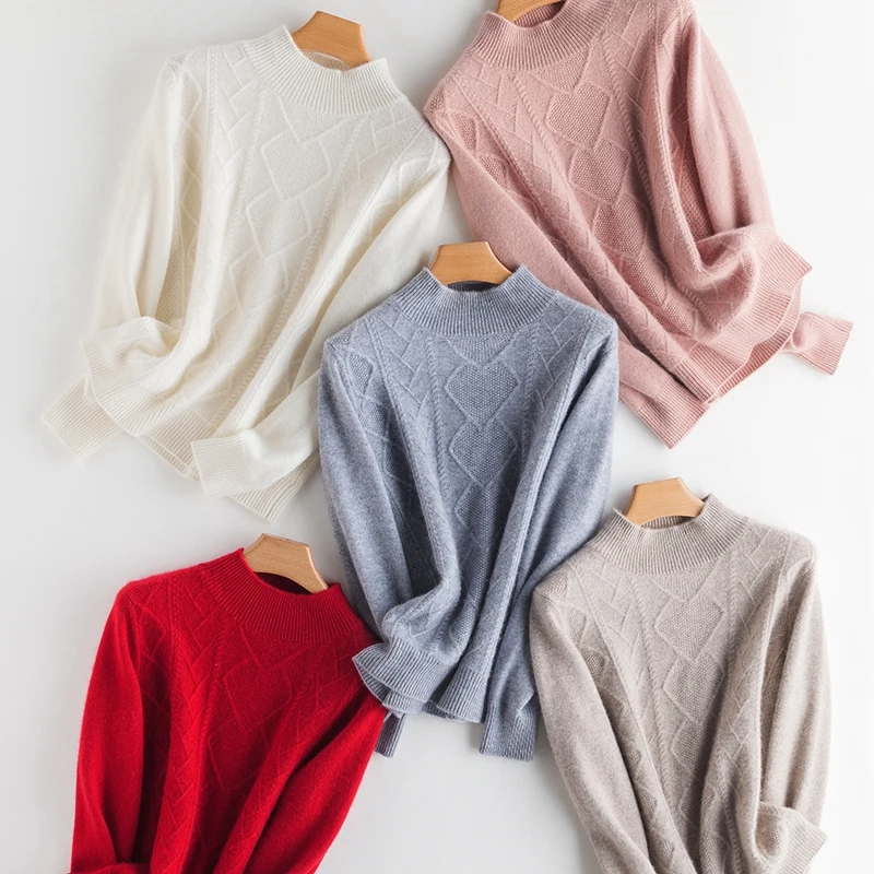New high-end casual high collar 100% cashmere