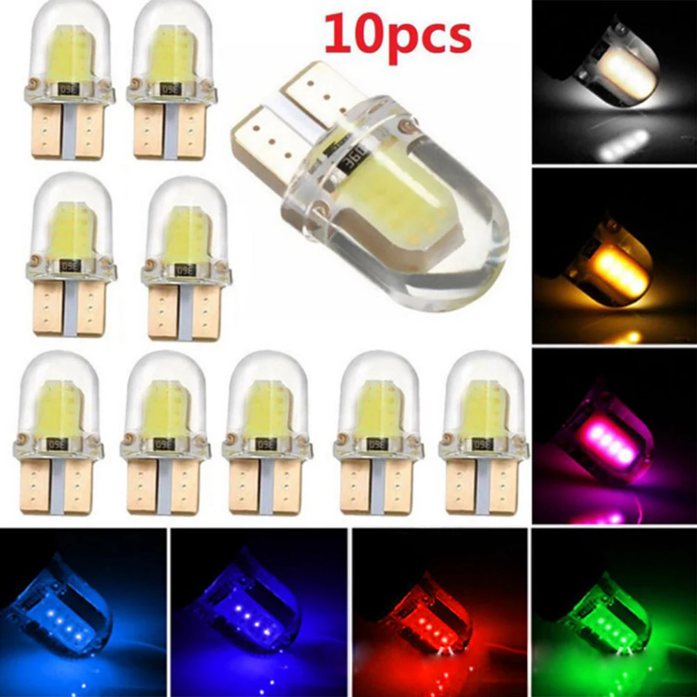 

1/10/20Pcs LED T10 194 168 W5W COB 8SMD Silica Bright Light White License Light Parking Bulb Bulb Auto Wedge Clearance Car Lamp