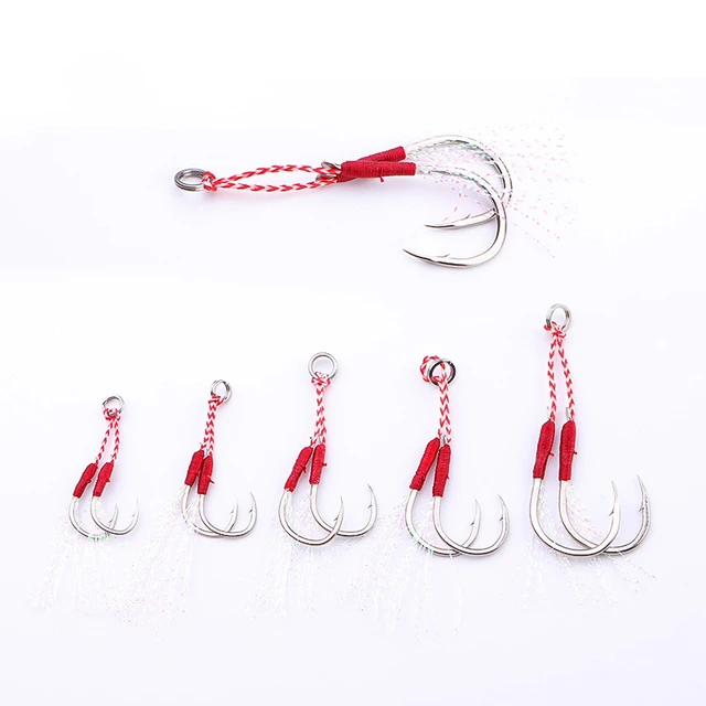 AS 20pairs/Lot Fishing Jig Lure Assist Hook Jigging Double Barbed