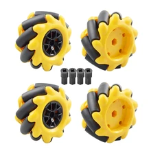 

Yellow 60mm Mecanum Wheel Omni-directional Tire with 4pcs Legos Motor Connector for Arduino Raspberry Pi DIY RC Toy Parts