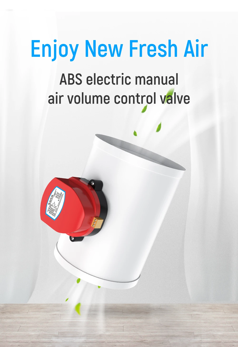 YCTX HVAC ABS пластик моторизованный воздушный клапан электрическая Демпферная заслонка воздуховод соленоид обратный клапан для вентиляции труб 220 в 12 В 24 В
