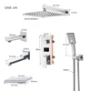 Chrome Bathroom Digital Display Shower Faucet Set Rainfall Shower LCD 2-way Mixer Tap Bathtub Shower System Bath Shower Mixer ► Photo 2/6