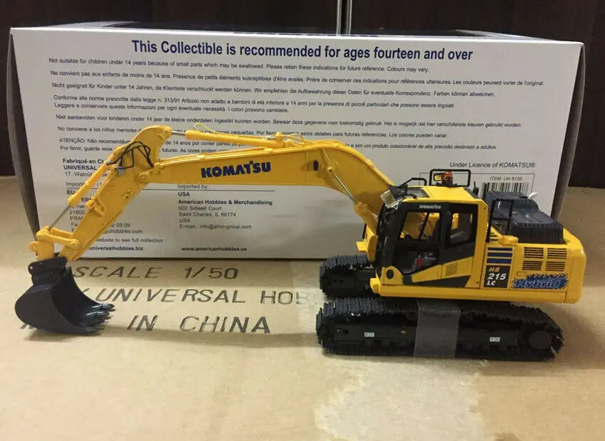 Специальная цена! Гибридный экскаватор UH8135 Komatsu HB215LC-3 модель масштаба 1/50 отлитый