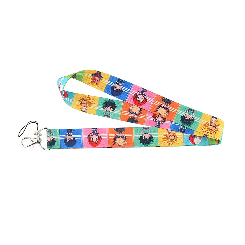Ransitute R1260 My Hero School Anime Character Lanyards Id Badge Holder Mobile Phone Straps