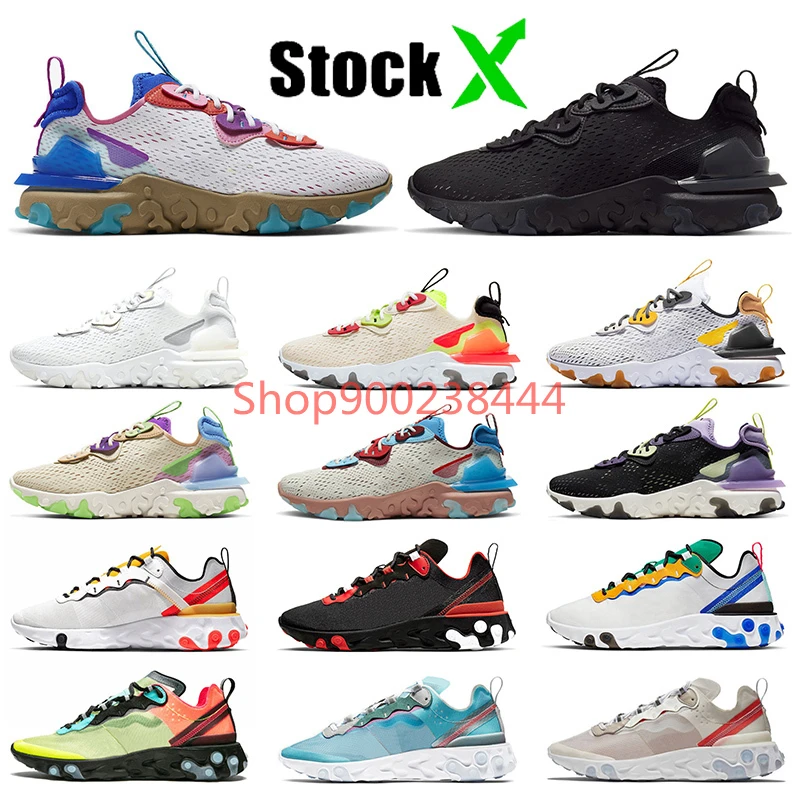 2020 moda Epic react vision react elemento 55 87 hombres mujeres zapatos correr Photon Triple negro blanco de correr| AliExpress