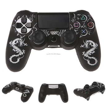 

New Chinese Dragons Silicone Gamepad Cover Case + 2 Joystick Caps For PS4 Controller