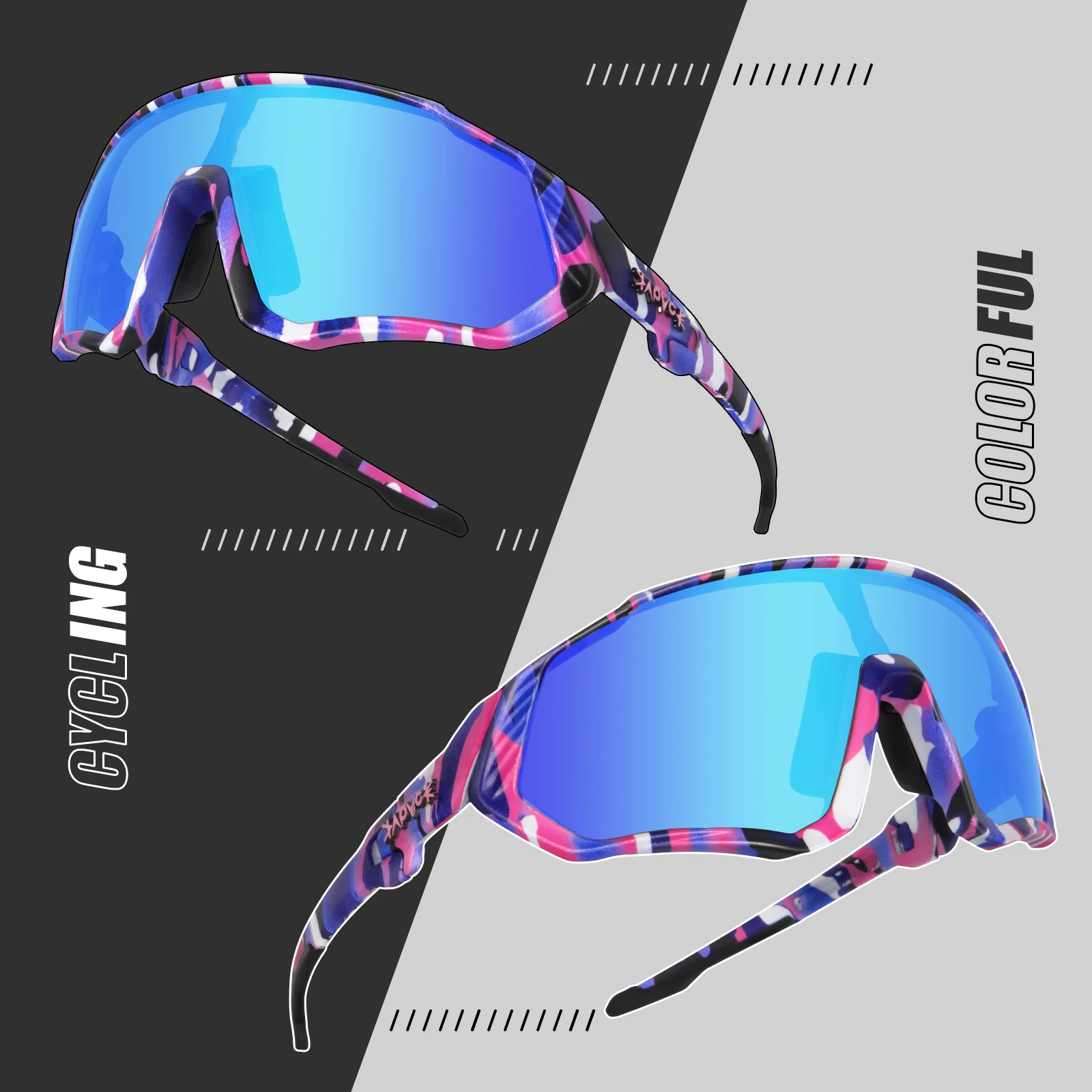 Polarised Cycling Sunglasses With 5 Interchangeable Lenses Unisex_voghion.com