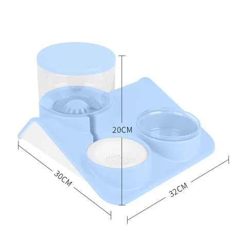 in 1 Pet Automatic Food Feeder Bowl Dog Cat Drinking Water Fountain Kitten Puppy Feeding Container Drinker Bowl Dispenser