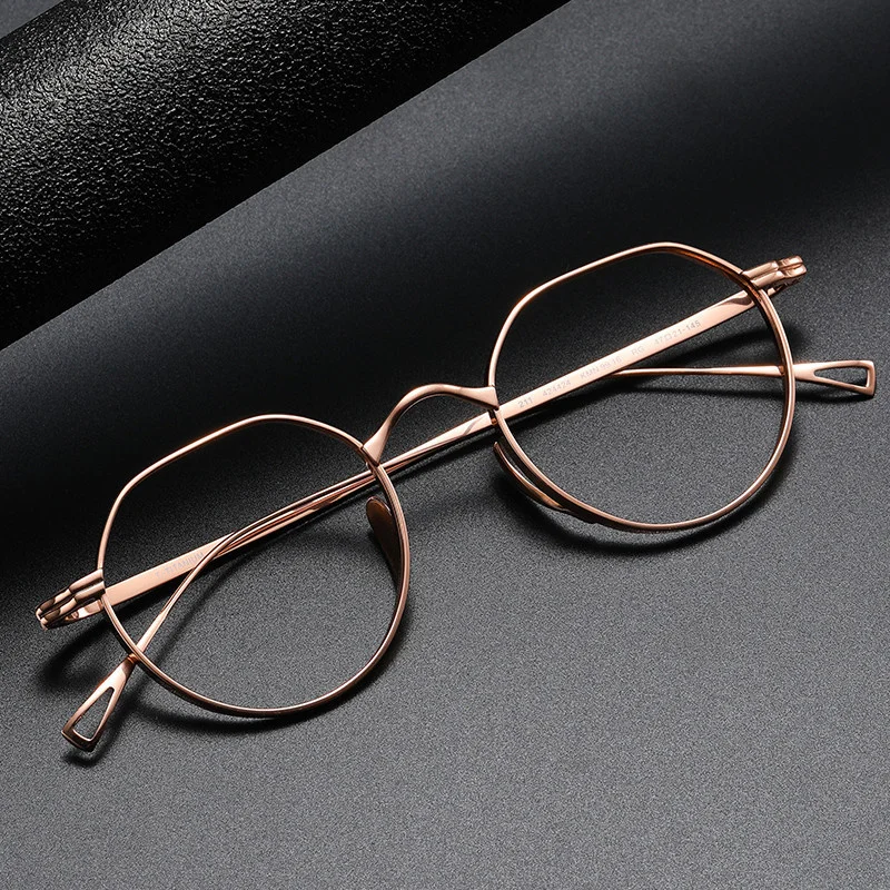 Japanese Handmade Round Titanium Glasses Prescription Myopia Eyeglasses