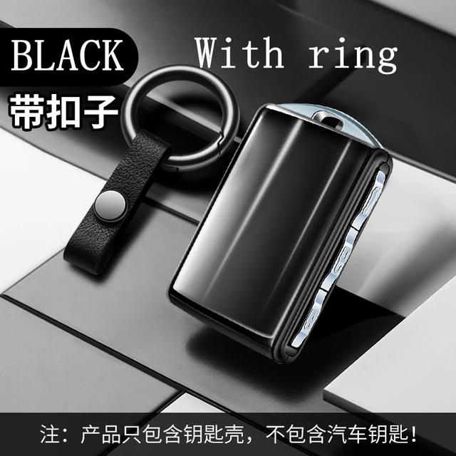Environmental Protection Resin Key Case Shell Cover For Volvo S90 XC90 XC40 XC60 T5 T6 T8 V90 Polestar 2 Car Auto Accessories BLACK WITH RING