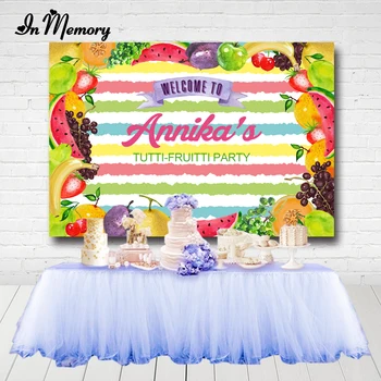 

InMemory Fruit Summer Birthday Party Backdrops For Photo Studio Watermelon Grape Lemon Photography Backgrounds Custom Poster