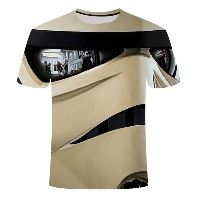 

Men's Wear Star Wars Gray Black Robot 3d printed t-shirts Short Sleeve Printing Male tshirt Youth Trend Cool and creative shirt