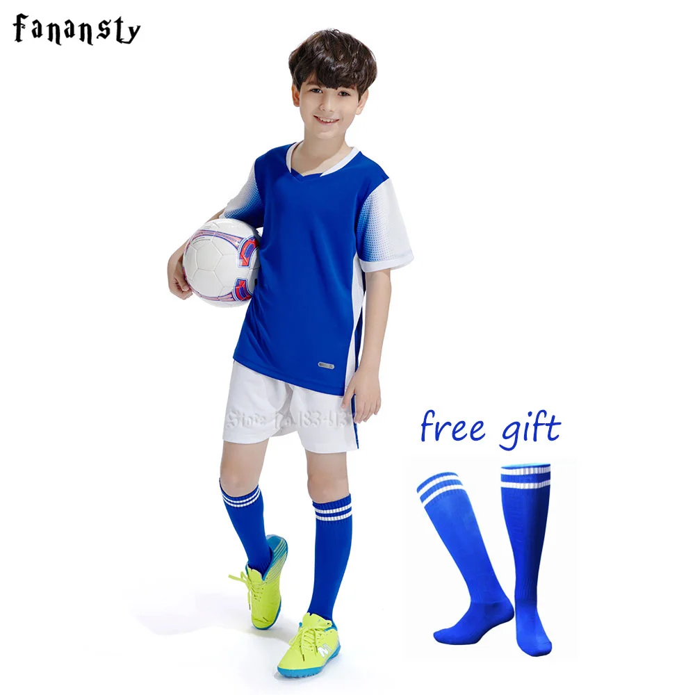 

Survetement Football 2019 High Quality Soccer Jerseys Green Kids Short Sleeve Boys Soccer Set Uniforms Customized Kits Suits