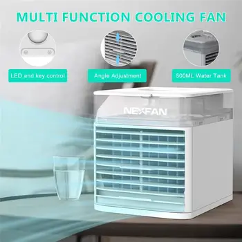 

4-in-1 Mini Portable Air Conditioner Multi-function Humidifier Air Purifier Built-in Germicidal Lamp USB Desktop Air Cooler Fan
