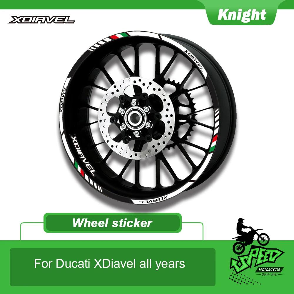 

a set of 12pcs high quality motorcycle wheel decals waterproof Reflective stickers rim stripes For DUCATI XDIAVEL X DIAVEL
