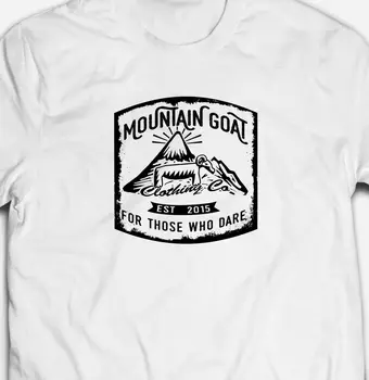 

MOUNTAIN GOAT HIKING CAMPING EXPLORE ADVENTURE 100% cotton Mens T-shirt TEE