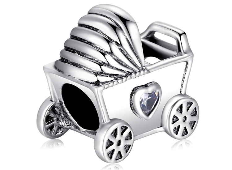 Jewelrypalace маленьких подвеска коляска 925 пробы серебро, кубического циркония бусины Шарм Fit Браслеты лучшие подарки для Для женщин Юбилей