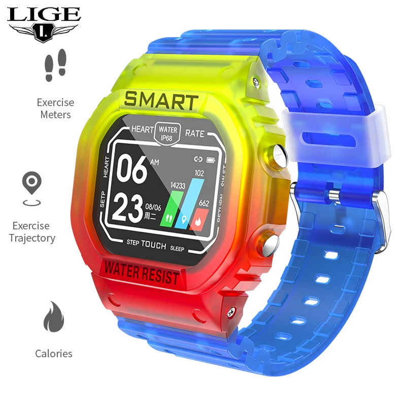 LIGE 2020 New 1.14 Inch Colorful Screen Women Smart Watch Men IP68 Waterproof Heart Rate Monitor Sport watch Fitness Smartwatch |