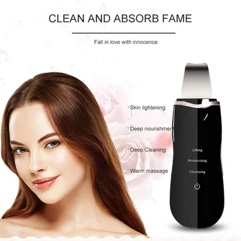 

Ultrasonic Facial Vibrate Deep Skin Scrubber Cleaner Ion Acne Blackhead Remover Peeling Shovel Cleaner Facial Massager