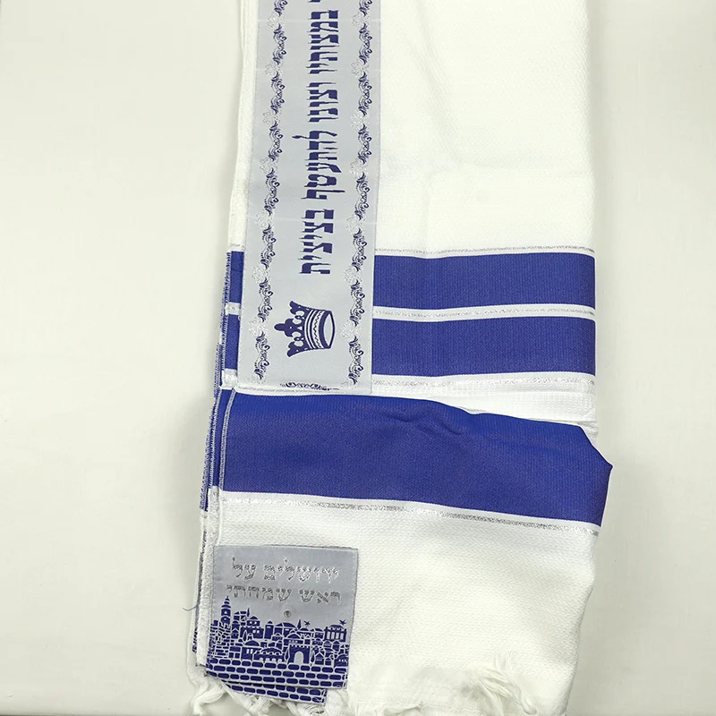 best scarves for men Judaism Tzitzits Set of Four White with Blue Thread - Tassels (with Longer Blue Messiah Thread) Royal Blue Tzitzit male scarf