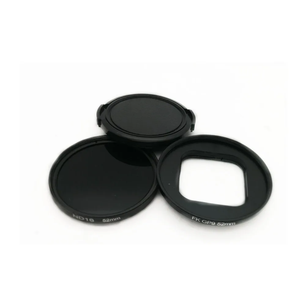 Hero9 52mm Ring Adapter + ND16 Filter + 52 Lens Cap Kit for GoPro Hero