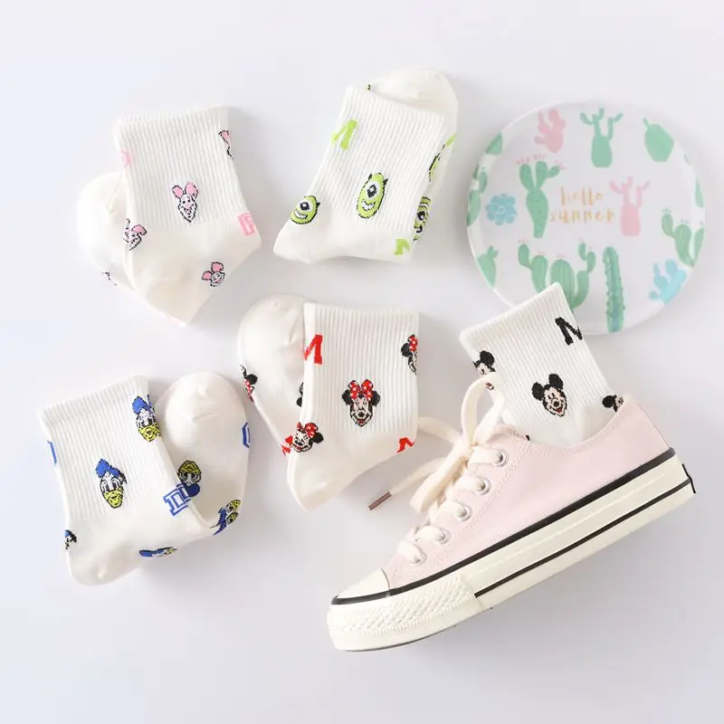 

white casual girls fashion cute cartoon mouse pig Big eyes lady jacquard kawaii funny socks women skarpetki korean streetwear