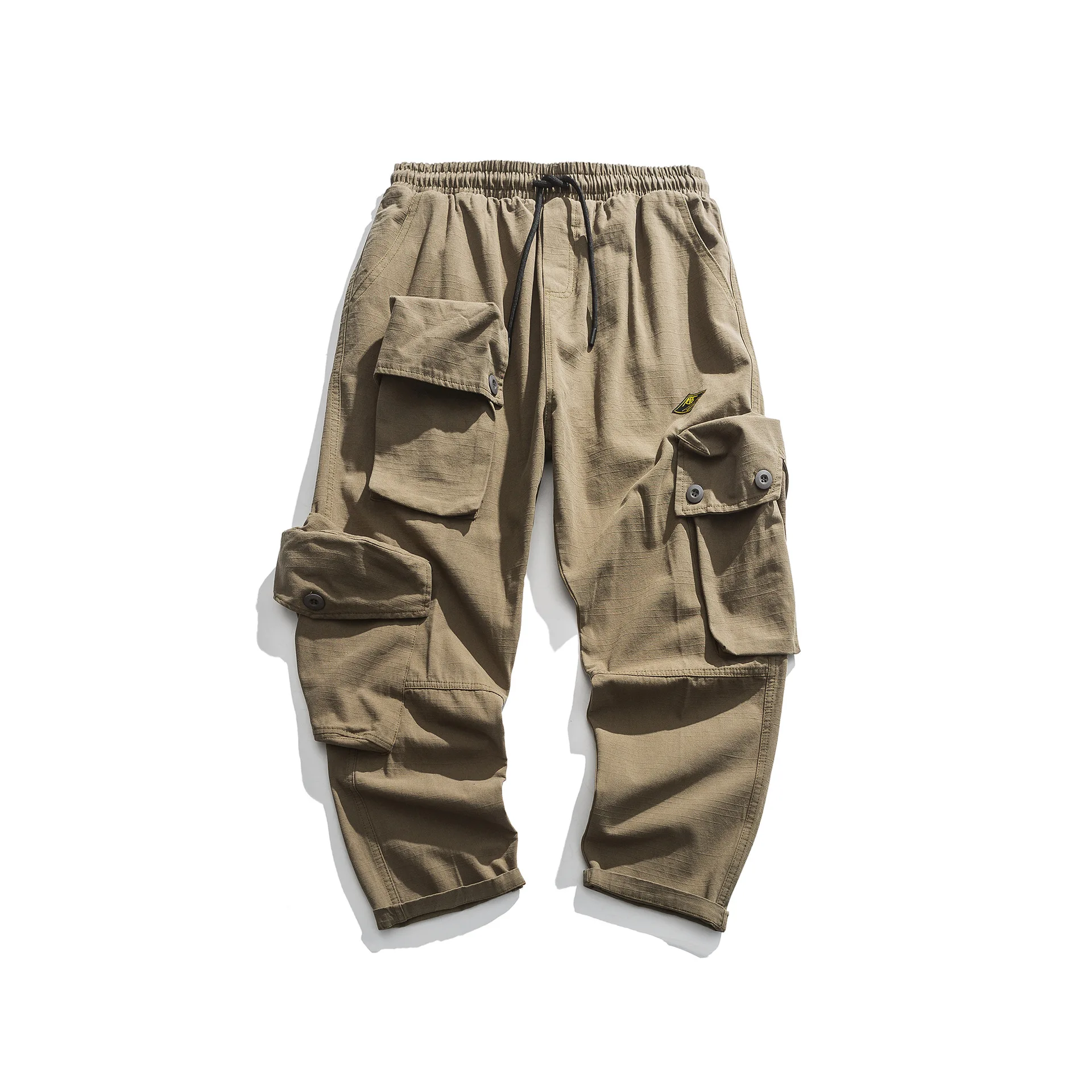 

City Where the Product 2020 Spring Large Pocket Bib Overall Lace-up Loose-Fit MEN'S Casual Pants National Trends MEN'S Trousers