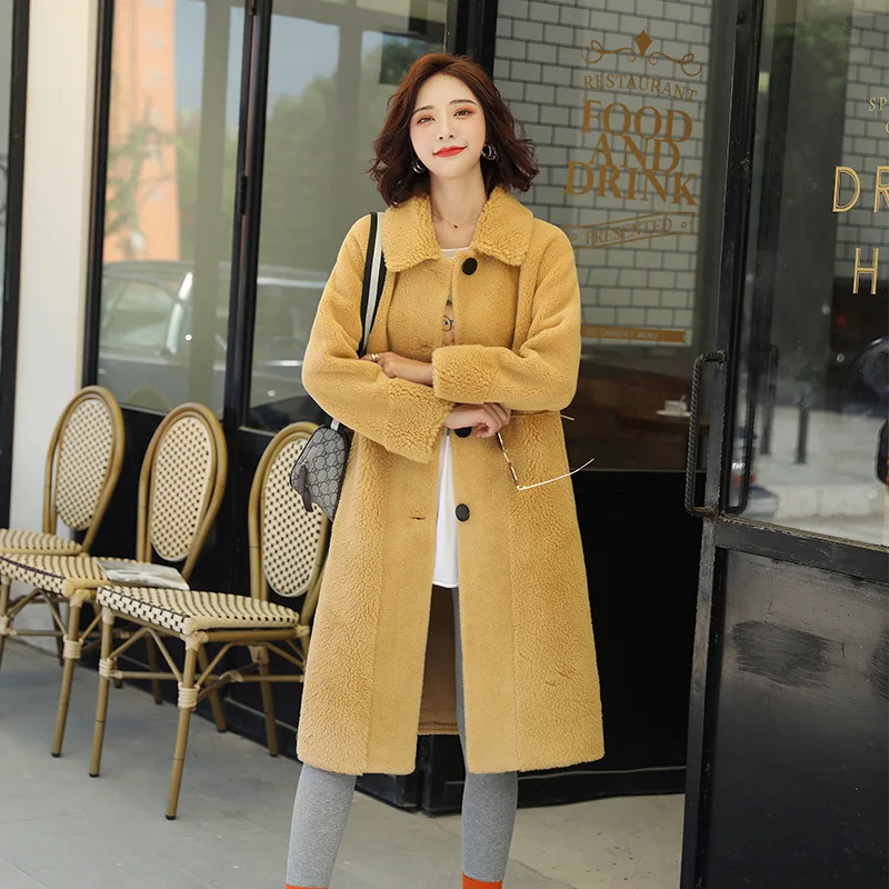 

According to Nalini New Style Lambs Wool Coat Women's Long One-piece Thick ke li rong Coat Price Control 285