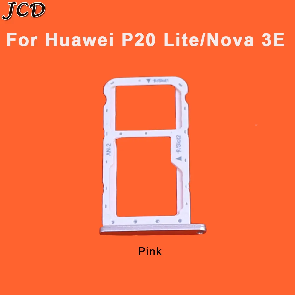 Pink JCD SIM микро безопасный цифровой слот для карты памяти Двойной Слот держатель носитель заменитель адаптера Металл для huawei P20 Lite Nova 3E - Цвет: Pink