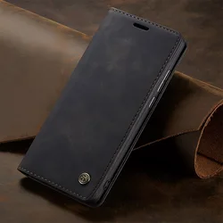Luxurious Wallet Flip Magnetic Leather Phone Case with Card Holder for P smart (Black)