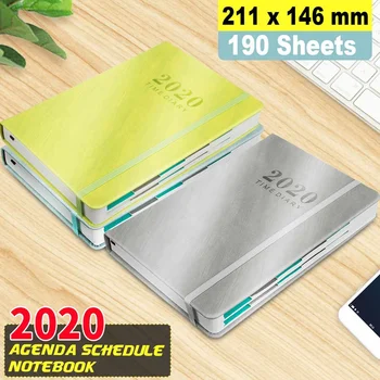 

Notebook Pocket-Calendar Journal 2020 Thicken Notebook Leather Softcover Planner 2020 Jan-Dec Timeline Efficiency Notebook