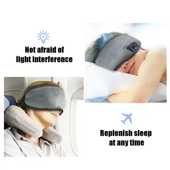 

1PC Black Sleep Mask Wireless Bluetooth Sleep Soft Earphone Support Handsfree Sleeping Eye Mask With Mic Music Travel Office